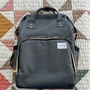 Motif Gray Baby Bag Backpack - Convertible Diaper Backpack